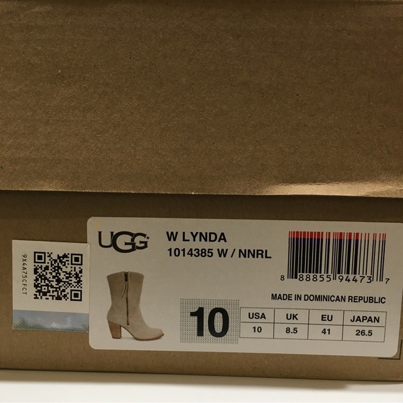 UGG Lynda Western Heeled Boots -Natural White Suede -US 10 -NEW - Picture 8 of 9